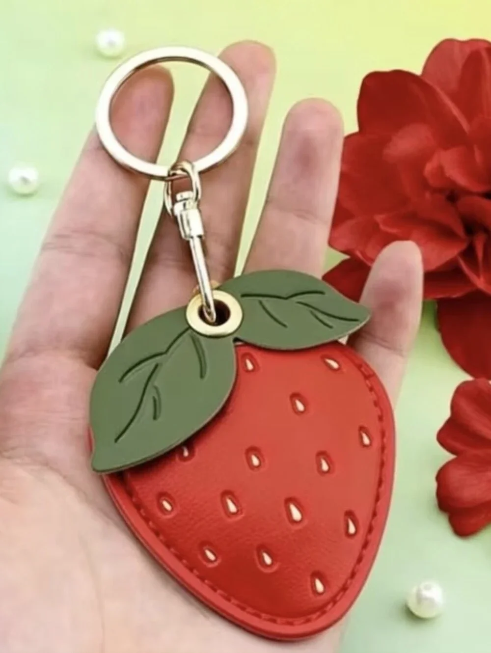 Strawberry 🍓 Air Tag Tracker Compatible Bag Charm/ Keychain NEW